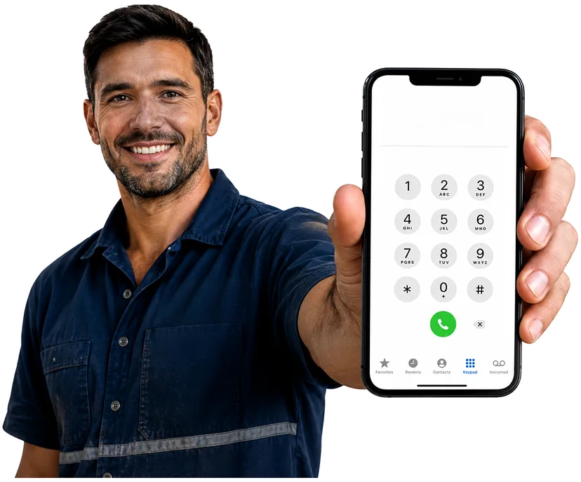 Plumber on the phone taking a Waitara callout