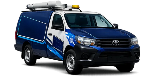 Our drain service van out on a Waitara job