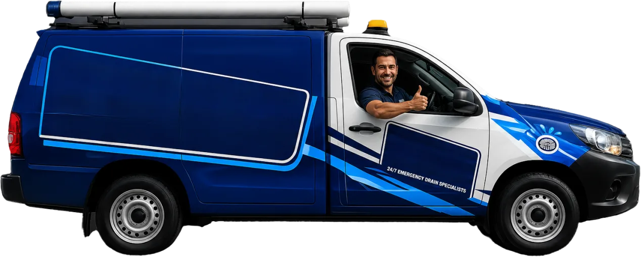 Our drain service van out on a Waitara job