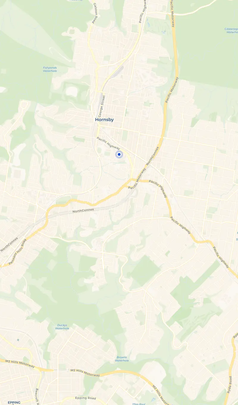 Map of the Waitara service area and the surrounding suburbs we cover.