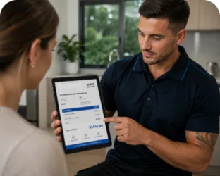 Going through the estimate with a Waitara customer